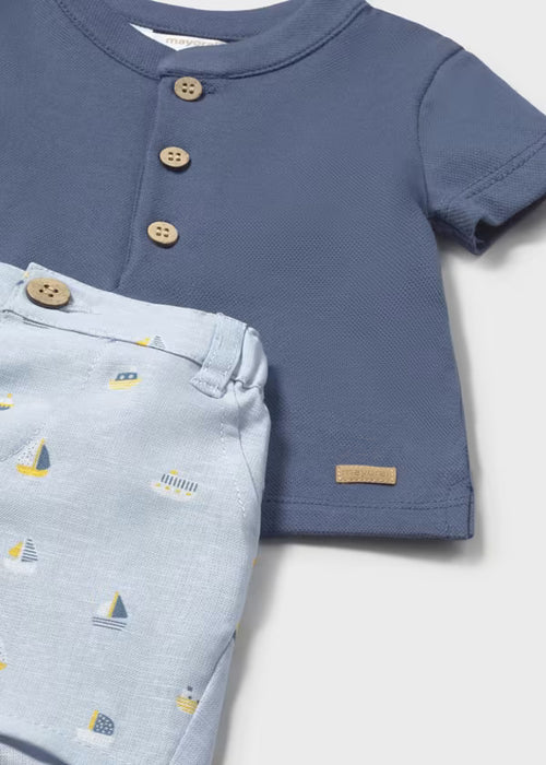 Mayoral Layette Boys Nautic Short & Polo Set
