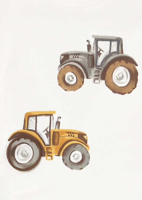 Mayoral Boys Long Sleeve Play Tractor Cream T-shirt