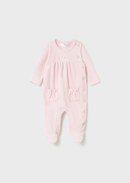 Mayoral Newborn Girl 2 Piece Velour Onesie