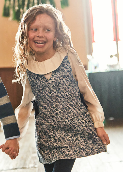 Mayoral Girls Ocean Combined Pinafore Dress