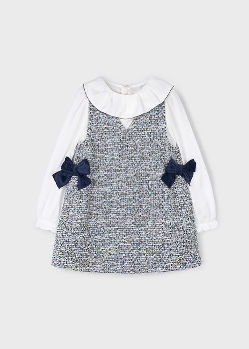 Mayoral Girls Ocean Combined Pinafore Dress