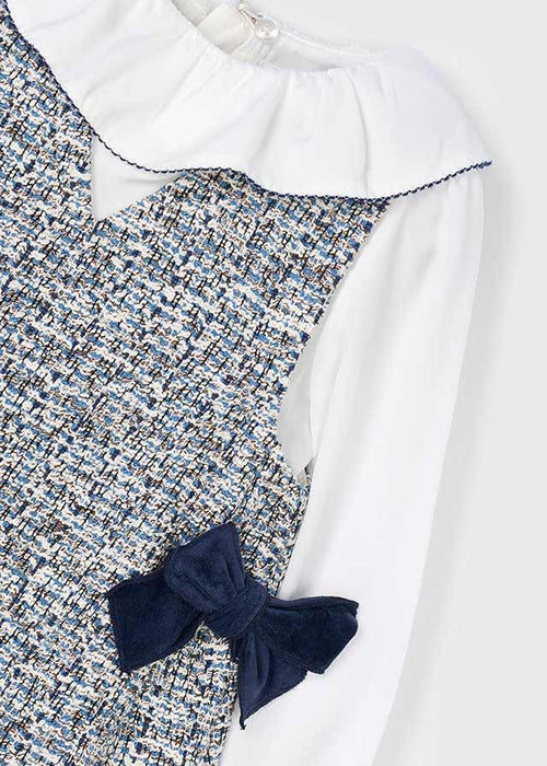 Mayoral Girls Ocean Combined Pinafore Dress