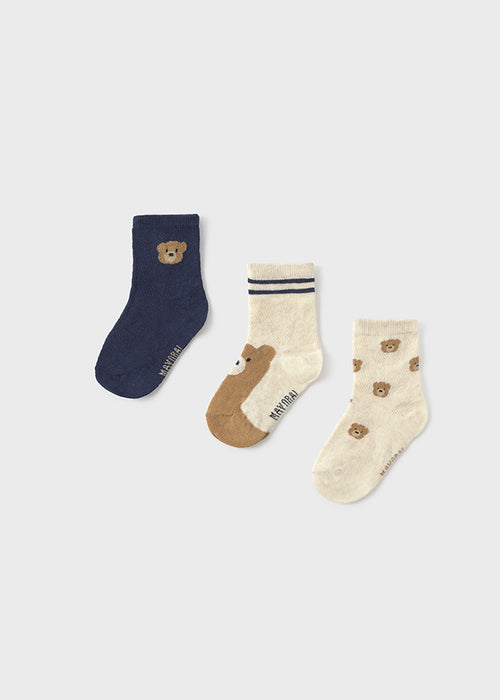Mayoral Baby Boys Set of 3 Bear Print Socks