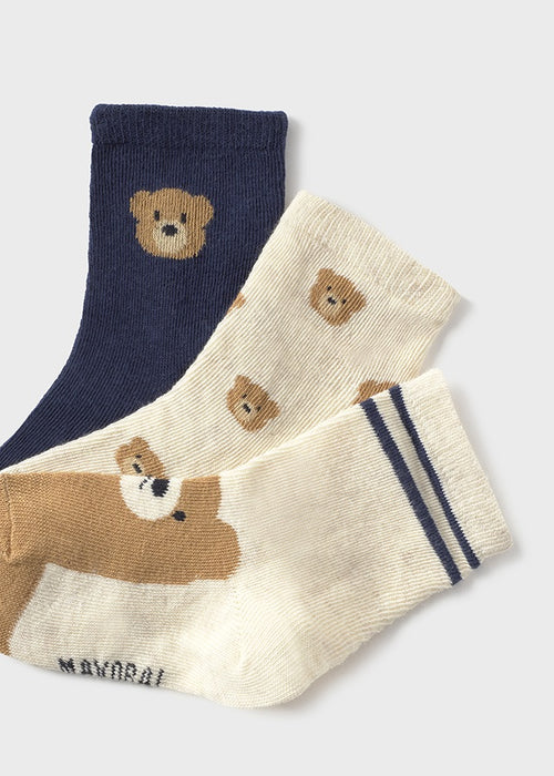 Mayoral Baby Boys Set of 3 Bear Print Socks