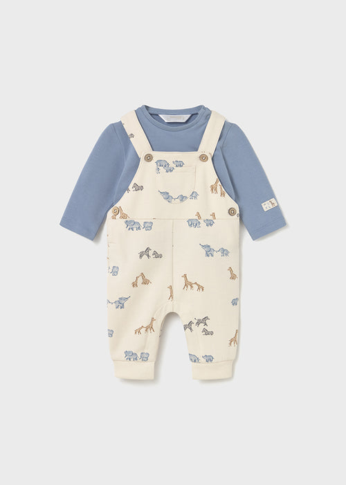 Mayoral Newborn Boy Animal Printed Dungaree Set