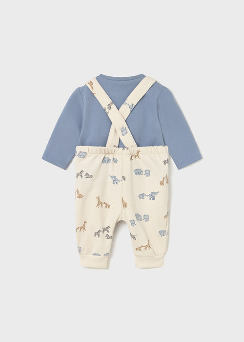 Mayoral Newborn Boy Animal Printed Dungaree Set