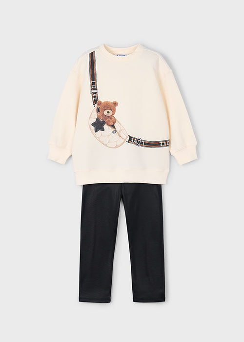 Mayoral Girls Black Pullover Leggings 2 Piece Set