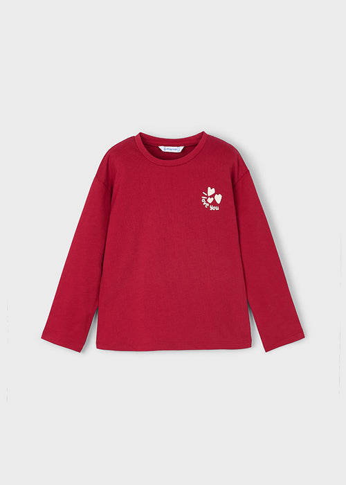 Mayoral Girls Red Long Sleeve T-shirt