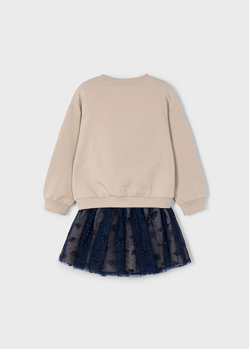 Mayoral Girls Tulle Navy Skirt Set