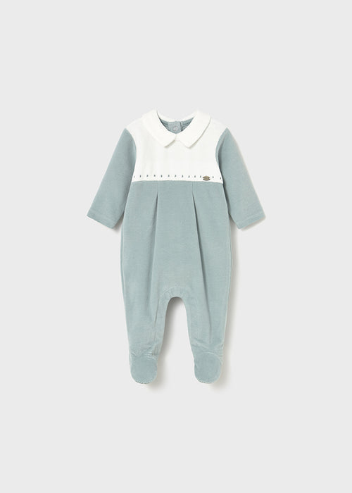 Mayoral Newborn Boys Velour Onesie