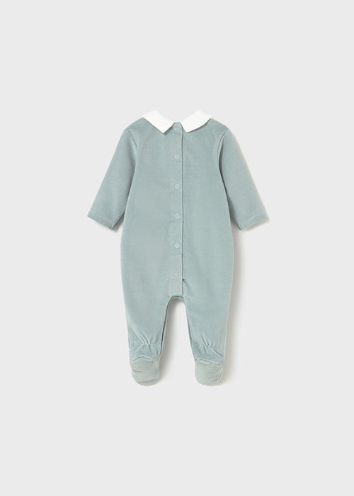 Mayoral Newborn Boys Velour Onesie
