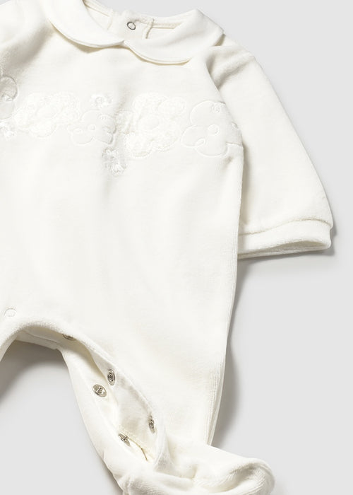 Mayoral Newborn Girl Velour Onesie