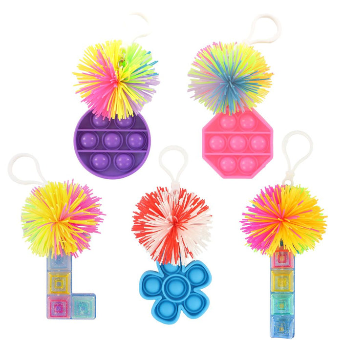 Keycraft Sensory Pom Pom Fidget Toy Keyring
