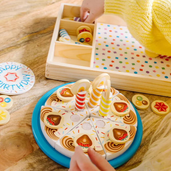 Melissa and Doug Birthday Party Cake - Wooden Play Food