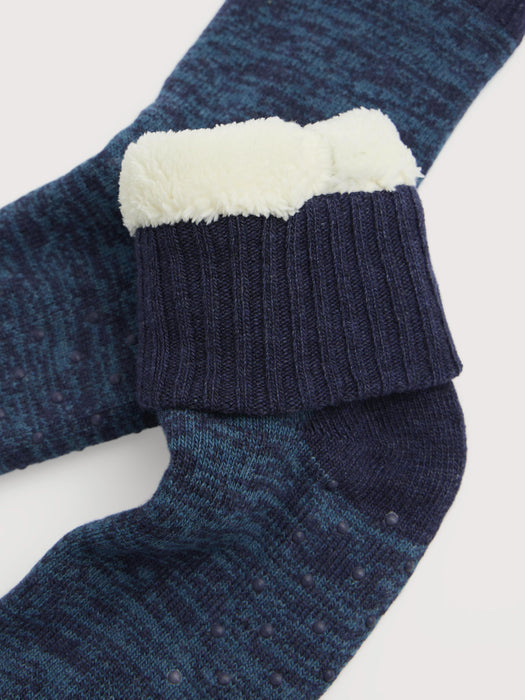 Seasalt Men's House Socks In Dark Lake Twist