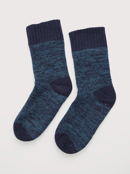 Seasalt Men's House Socks In Dark Lake Twist