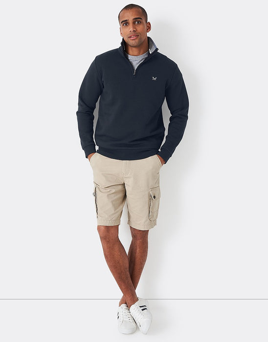 Crew Clothing Men's Classic Half Zip Sweatshirt - Navy Blue