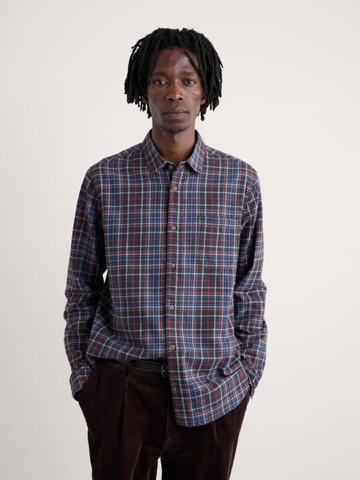 Seasalt Men's Fathomer Checked Shirt In Blue Buoy Onyx