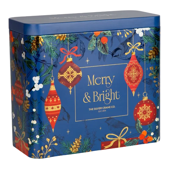 Silver Crane Co Merry & Bright Tin Filled with All Butter Scottish Shortbread