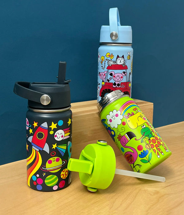 Rachel Ellen Kids Insulated Stainless Steel Water Bottle 340ml Space