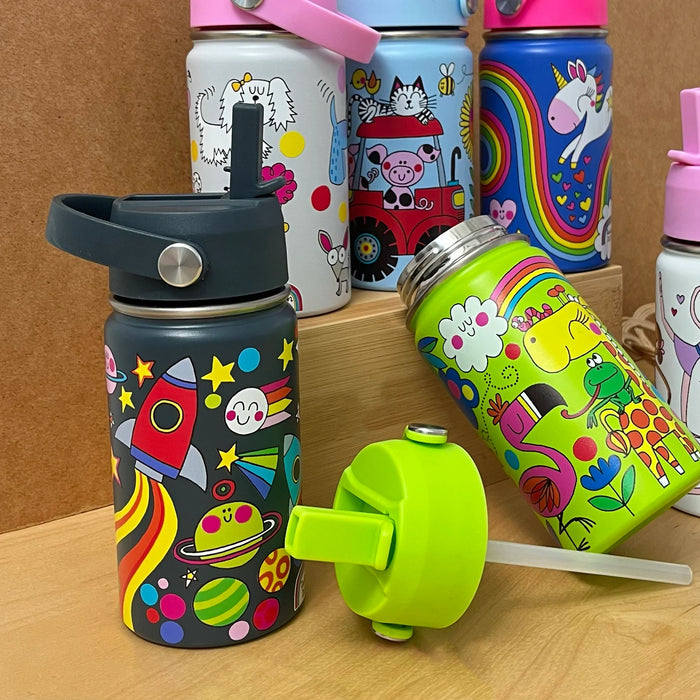 Rachel Ellen Kids Insulated Stainless Steel Water Bottle 340ml Space