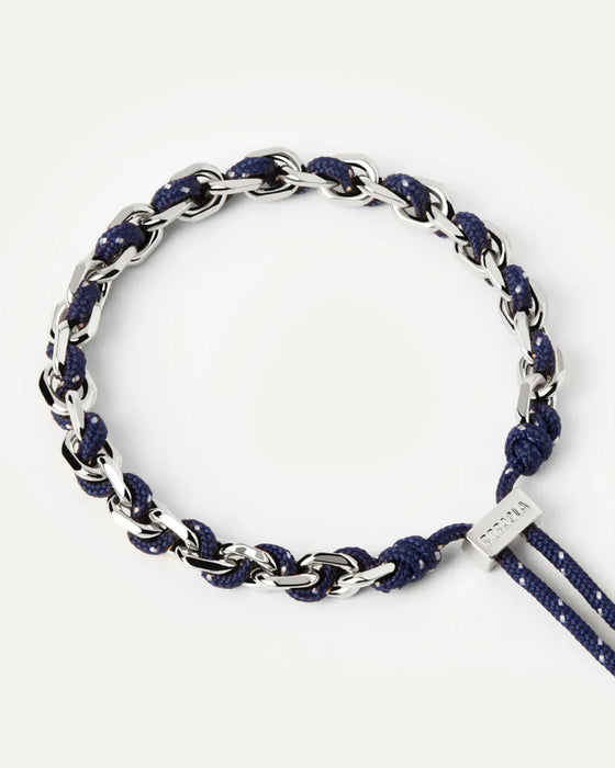 PDPAOLA Midnight Rope and Chain Bracelet Silver