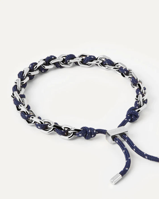 PDPAOLA Midnight Rope and Chain Bracelet Silver