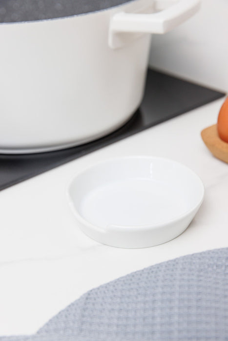Mikasa Chalk Porcelain Spoon Rest White, 10cm