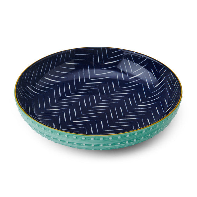 Mikasa Indigo Chevron Stoneware Bowl