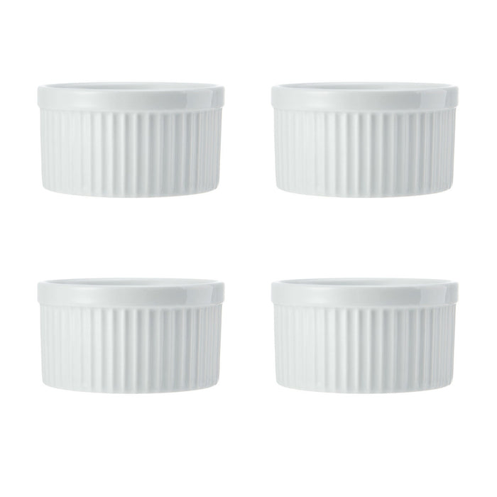 Mikasa Chalk 4-Piece Porcelain Ramekin Set, 9.5cm, White