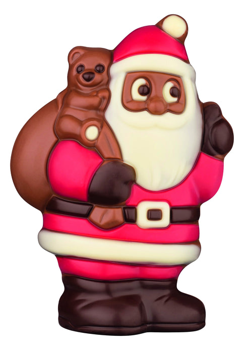 Decorated Chocolate Santa With Teddy