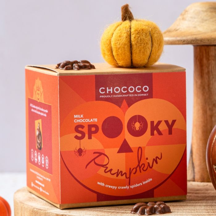 Chococo Milk Chocolate Pumpkin Filled with Chocolate Spiders