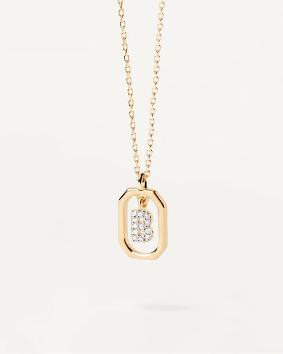 PDPAOLA Mini Letter B Necklace Gold