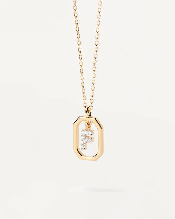 PDPAOLA Mini Letter F Necklace Gold