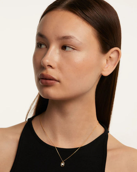 PDPAOLA Mini Letter M Necklace Gold