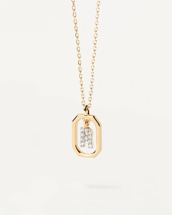 PDPAOLA Mini Letter R Necklace Gold