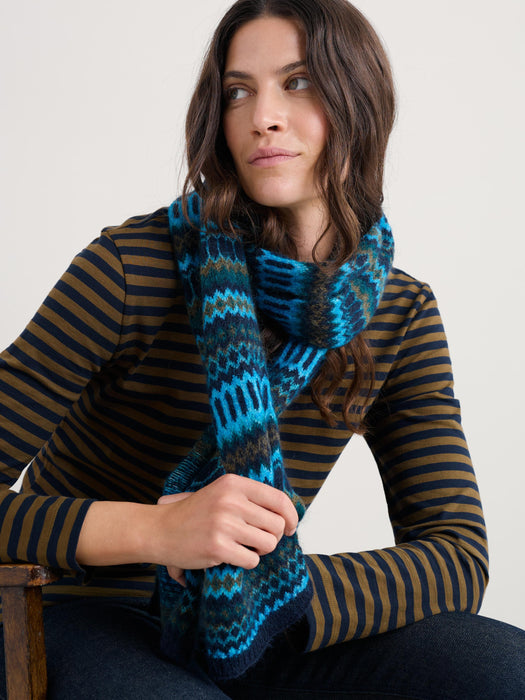 Seasalt Women's Minimalist Scarf In Modernist Cyan Multi