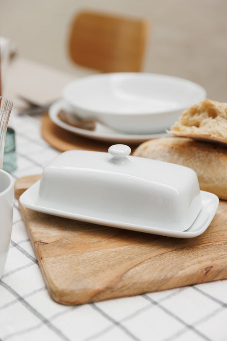 Mikasa Chalk White Porcelain Butter Dish