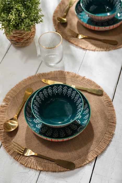 Mikasa Folk Pattern Stoneware Bowl