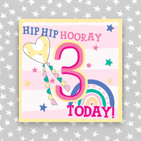 Molly Mae 'Hip Hip Hooray 3 Today' Girls Card