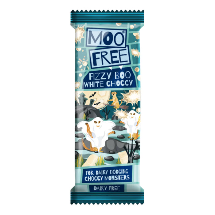 Moo Free Halloween Fizzy Boo White Chocolate Bar With Popping Candy