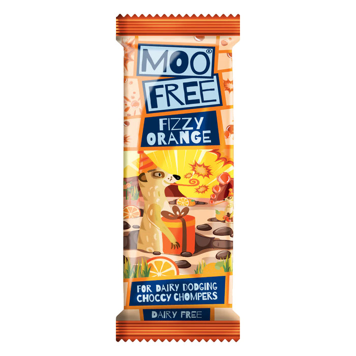 Moo Free Dairy Free & Vegan Fizzy Orange Chocolate Mini Bar