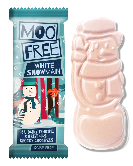 Moo Free White Chocolate Snowman Bar
