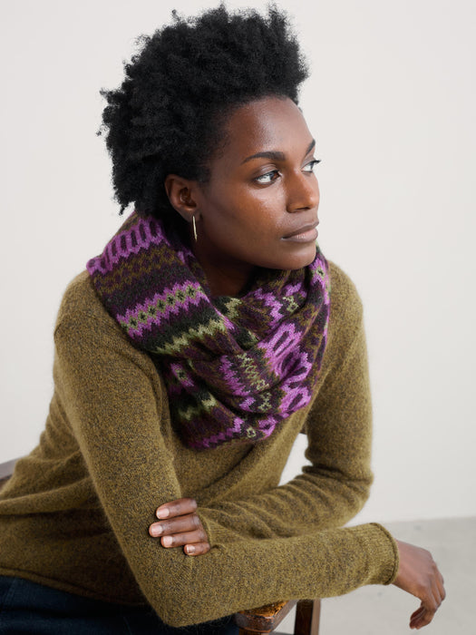 Seasalt Women's Morning Cliff Snood In Modernist Grape Oak Mix