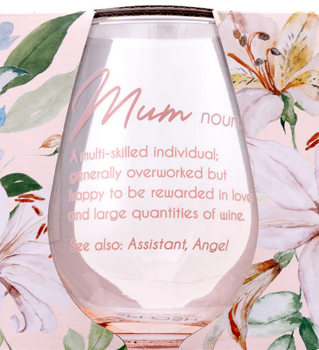 Splosh Mother's Day Stemless Wine Glass