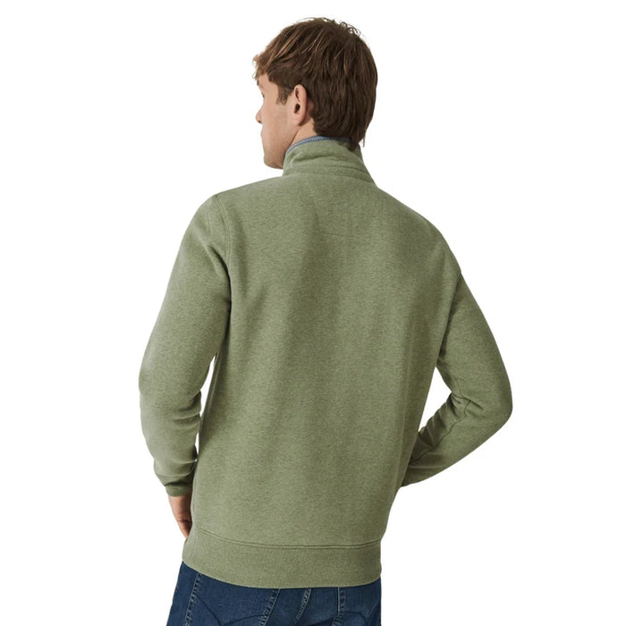 Crew Clothing Mens French Rib Half Zip Jumper In Artichoke  Marl