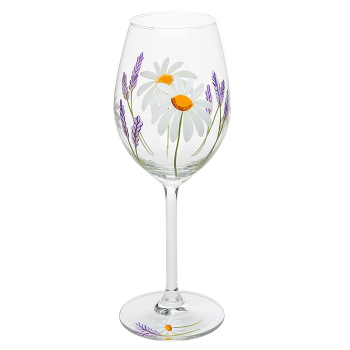 My Favourite Glass Daisy Wine Glass