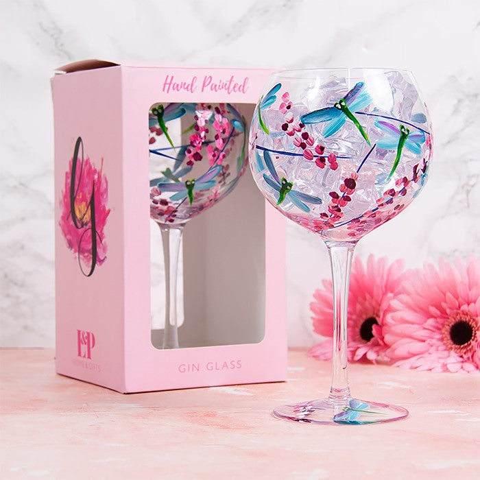 Flower Gin Glass Dragonfly