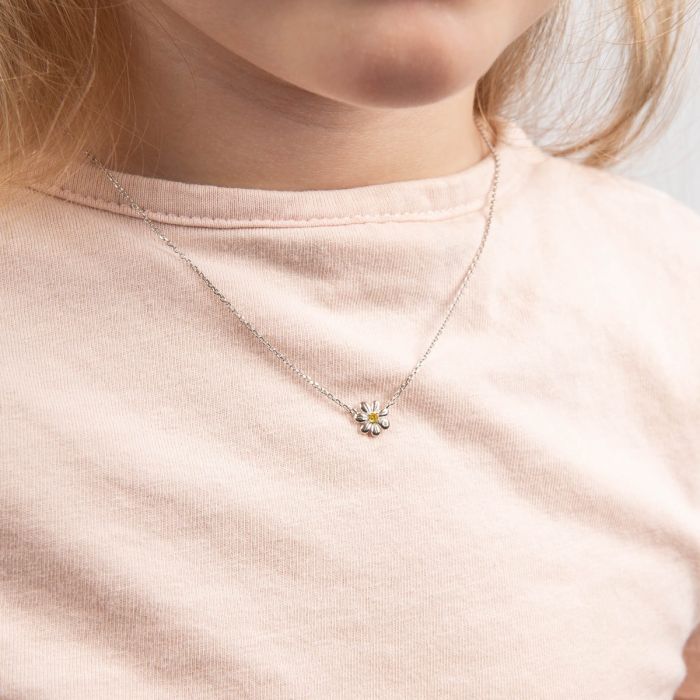 D For Diamond Daisy Necklace with Yellow CZ and Diamond