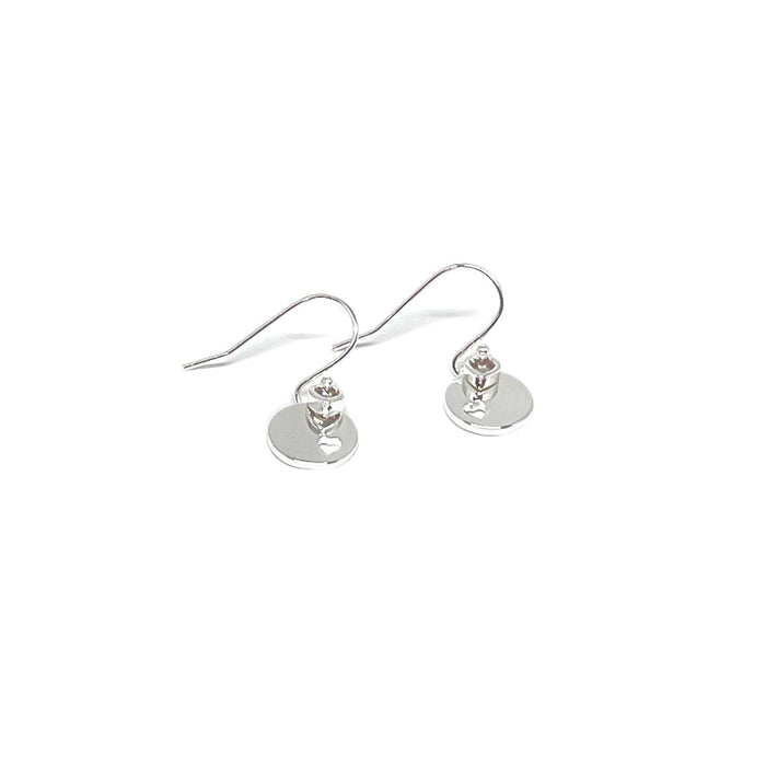 Clementine Nara Heart Disc Earrings - Silver